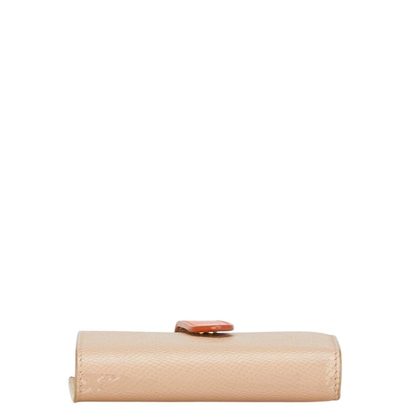 2年保障、送料無料。 セリーヌ スモール ストラップウォレット 二つ折り財布 コンパクトウォレット ベージュ オレンジ レザー レディース CELINE 1-0184249 頑丈な