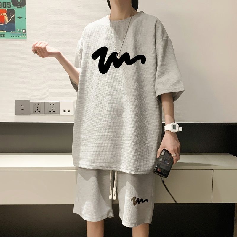 上下セット メンズ ゆったり ハーフパンツ Tシャツ 半袖 夏 韓国