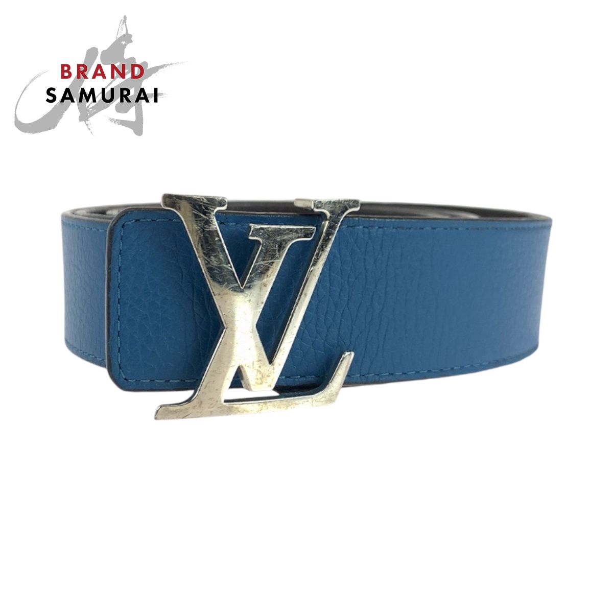 LOUIS VUITTON ルイヴィトン サンチュール イニシアル 100cm|40inc ブルー ブラウン レザー M9153 ベルト リバーシブル 410734
