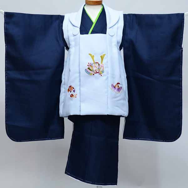 七五三 三歳 男児 被布着物フルセット 刺繍小紋柄 祝着 NO37919 七五三 三歳 男児 被布着物フルセット 刺繍小紋柄 祝着 三才 3歳