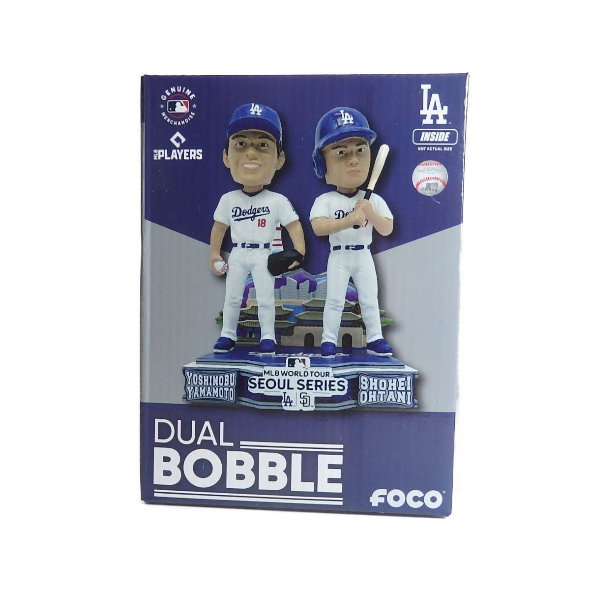 山本由伸フィギュア＆OHTANIパズルセット 送料無料】 foco DUAL BOBBLE MLB WORLD TOUR SEOUL SERIES LA