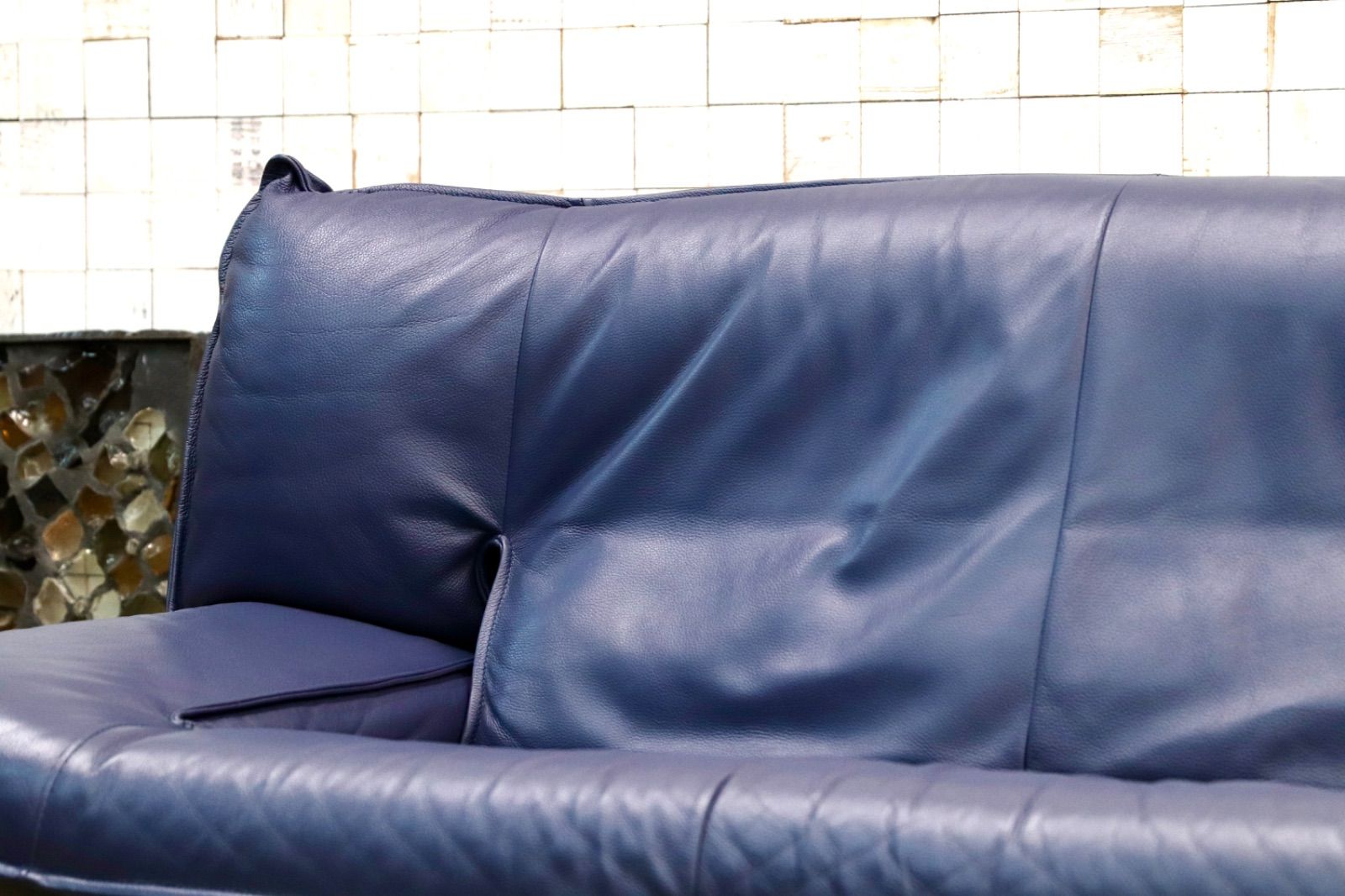 GMIS276A○NICOLETTI | ニコレッティ Dream 2人掛けソファ ラブソファ ブルー 2シーター イタリアモダン 約50万 本革 レザー