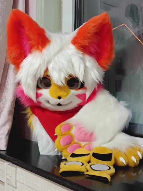 猫面 ネコ ファースーツ 着ぐるみ ヘッドのみ 全頭マスク ケモノ