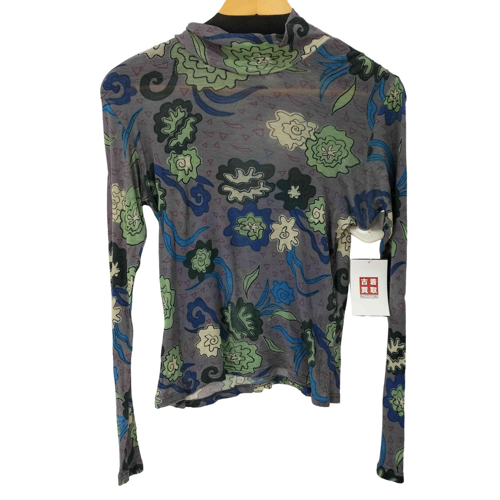 ヒロココシノ HIROKO KOSHINO L/S 総柄ハイネックトップス