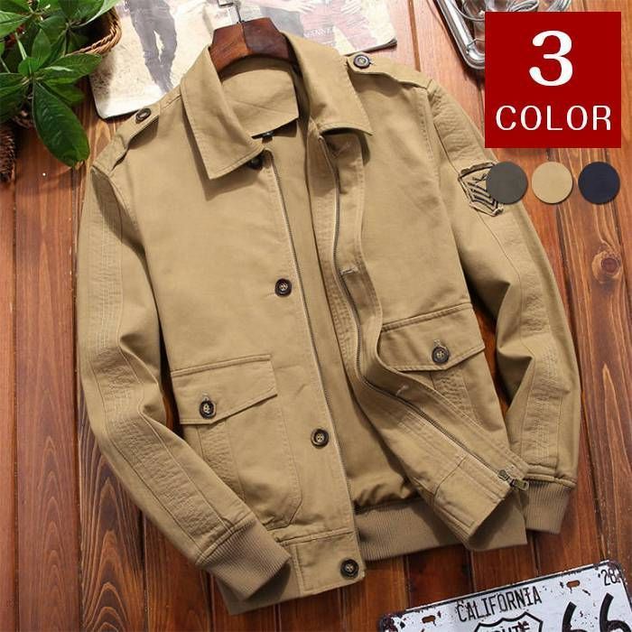 ミリタリージャケット メンズ カジュアル ライトジャケット アウター 薄手 無地 トップス 防寒防風 新作 無地 春秋冬 キレイめ XYMn212