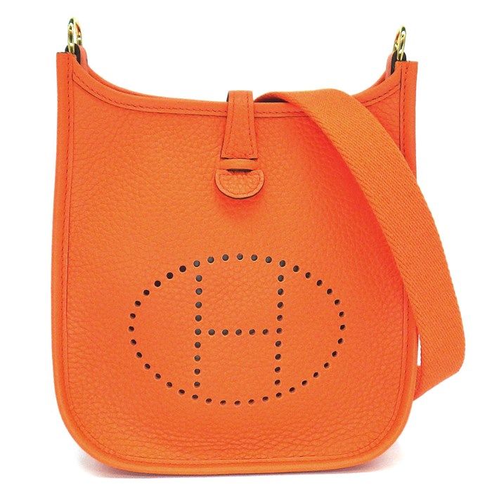 エルメス HERMES ショルダーバッグ エヴリン TPM W刻印 2025年 オレンジミニアン トリヨンクレマンス ゴールド金具