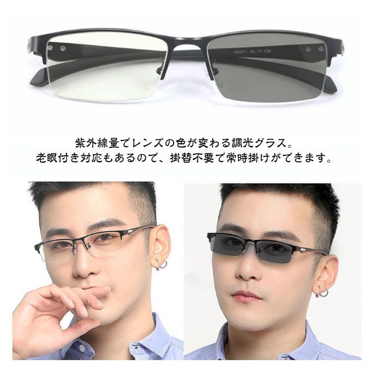 老眼鏡 変色 メガネ ブルーライトカット機能搭載 紫外線カット 多機能 パソコン用メガネ 輻射防止 プレゼント おしゃれ 変色レンズ