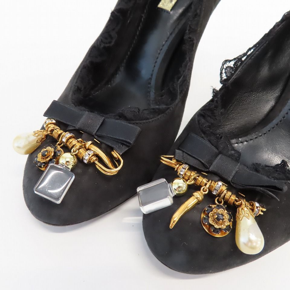 ドルチェ&ガッバーナ DOLCE&GABBANA パンプス スエード ビジュー