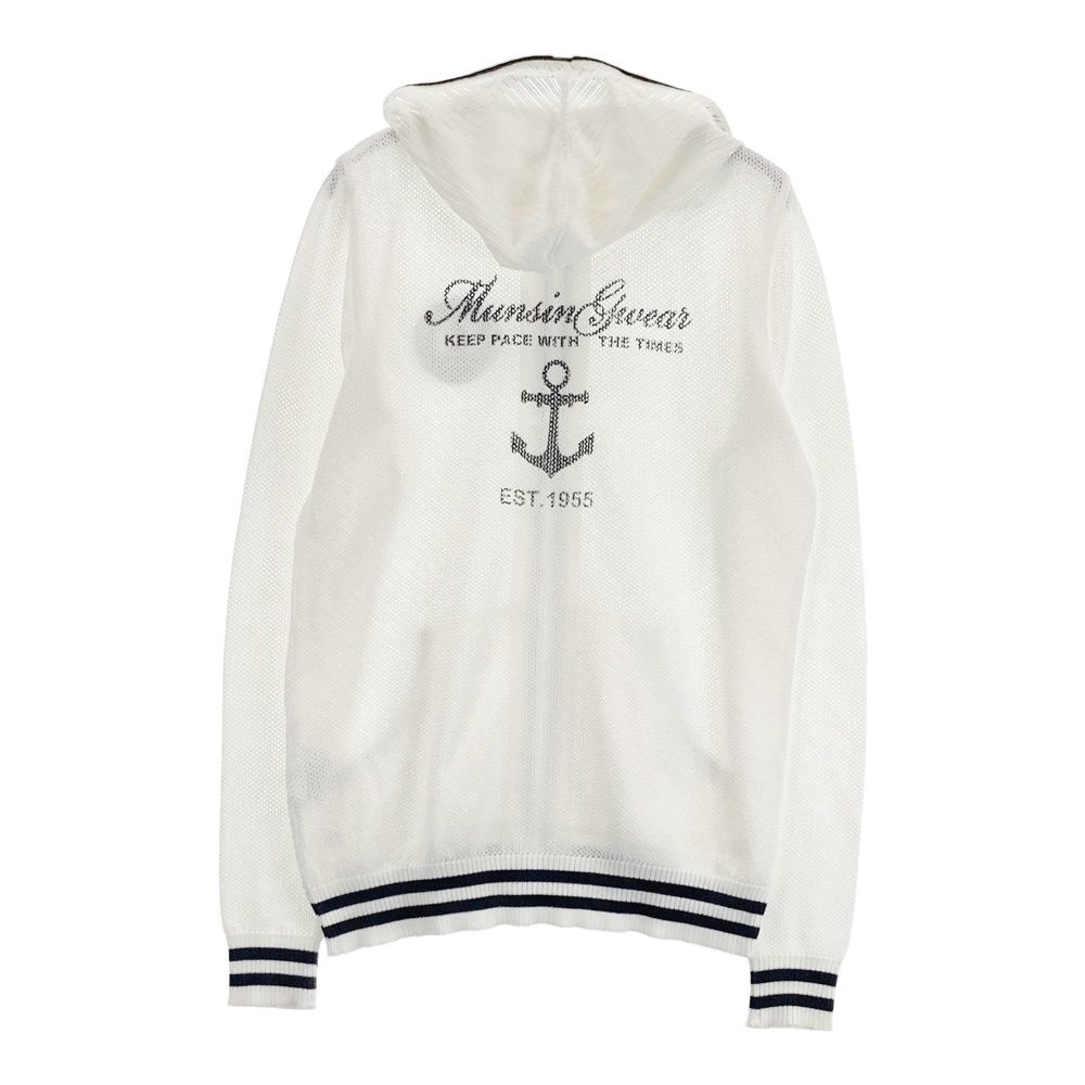 サイズ：M MUNSING WEAR マンシングウェア  フード付き 長袖ニットメッシュジャケット  ホワイト系 [240101482218] ゴルフウェア レディース ストスト MUNSING WEAR マンシングウェア フード付き 長袖ニットメッシュ