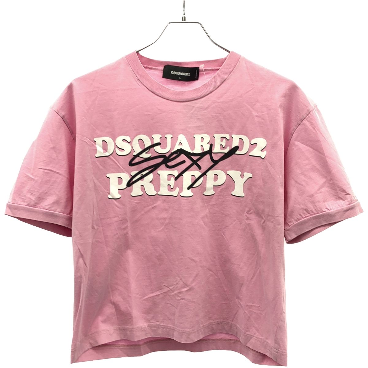DSQUARED2 ディースクエアード 24SS ロゴプリントTシャツ S71GD1383 ピンク L