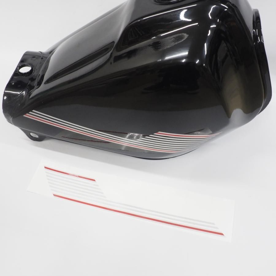 （シルバー）ヤマハTW TW200 TW225 タンク デカール シルバーレッドライン タヌキ ステッカー