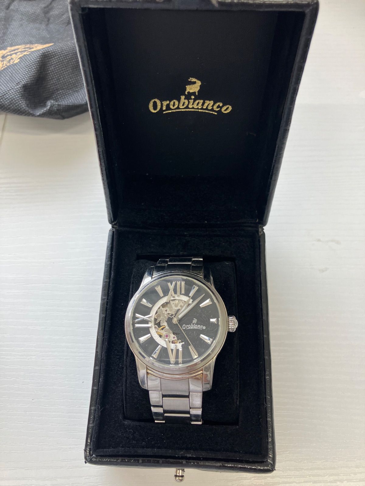 中古】Orobianco スケルトン自動巻き時計【外箱、保証書つき  