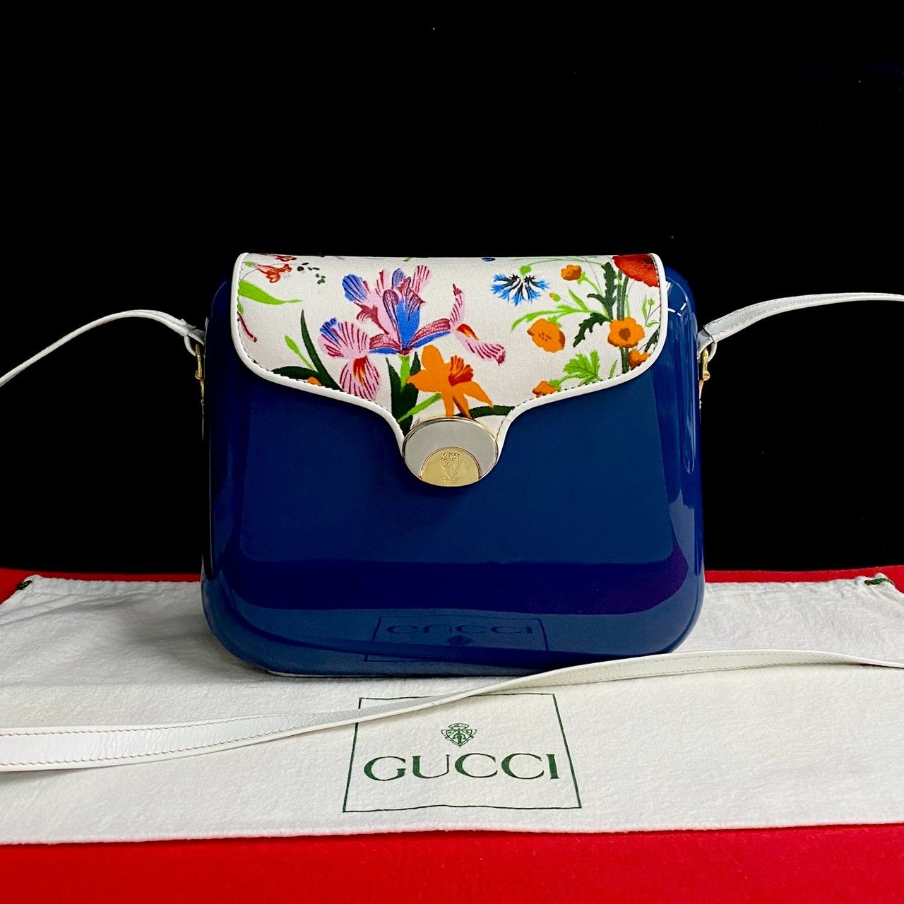 極 美品 GUCCI グッチ オールドグッチ ヴィンテージ フローラ 花柄 