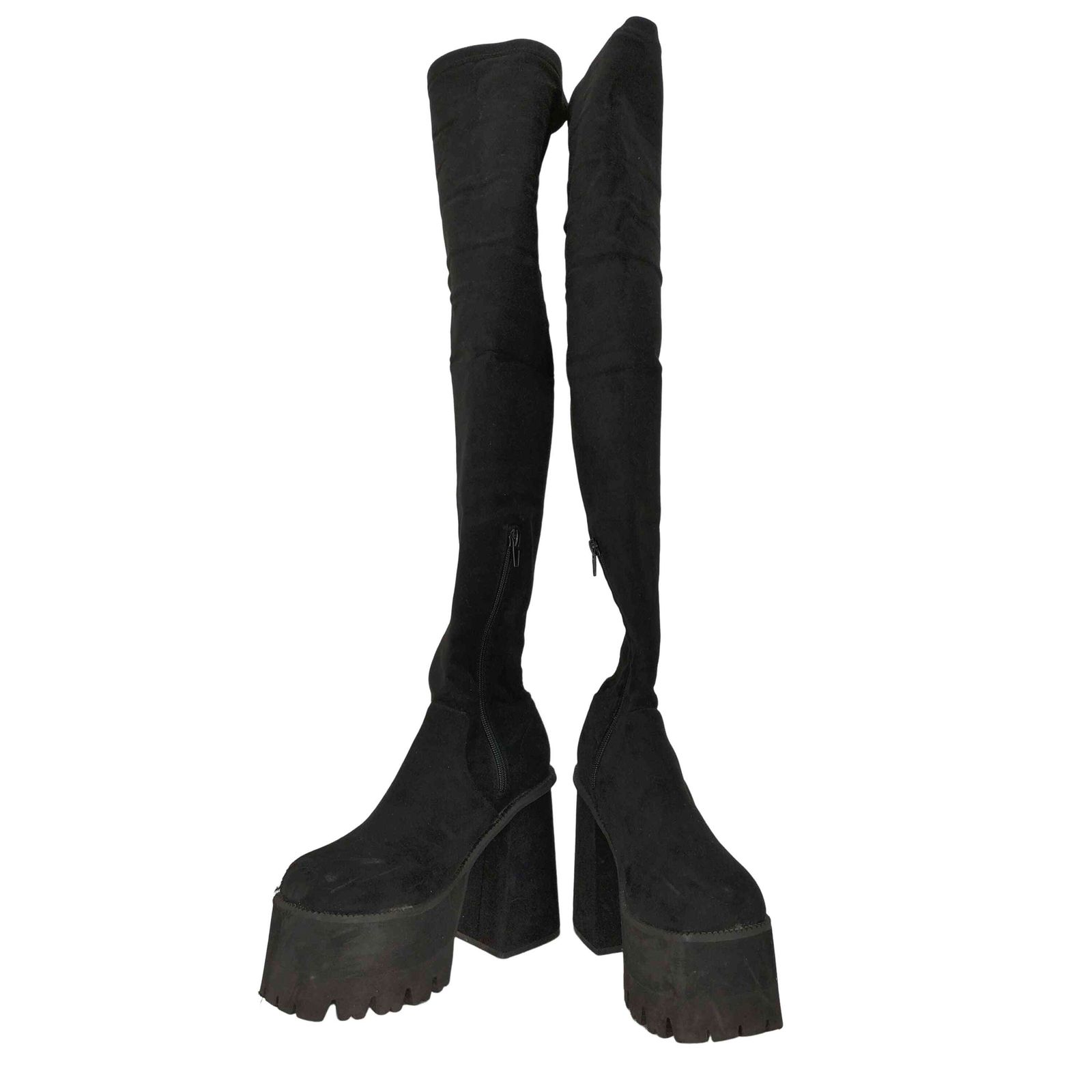 EMODA スクエアフィットロングブーツ エモダ Sサイズ 厚底 ロング