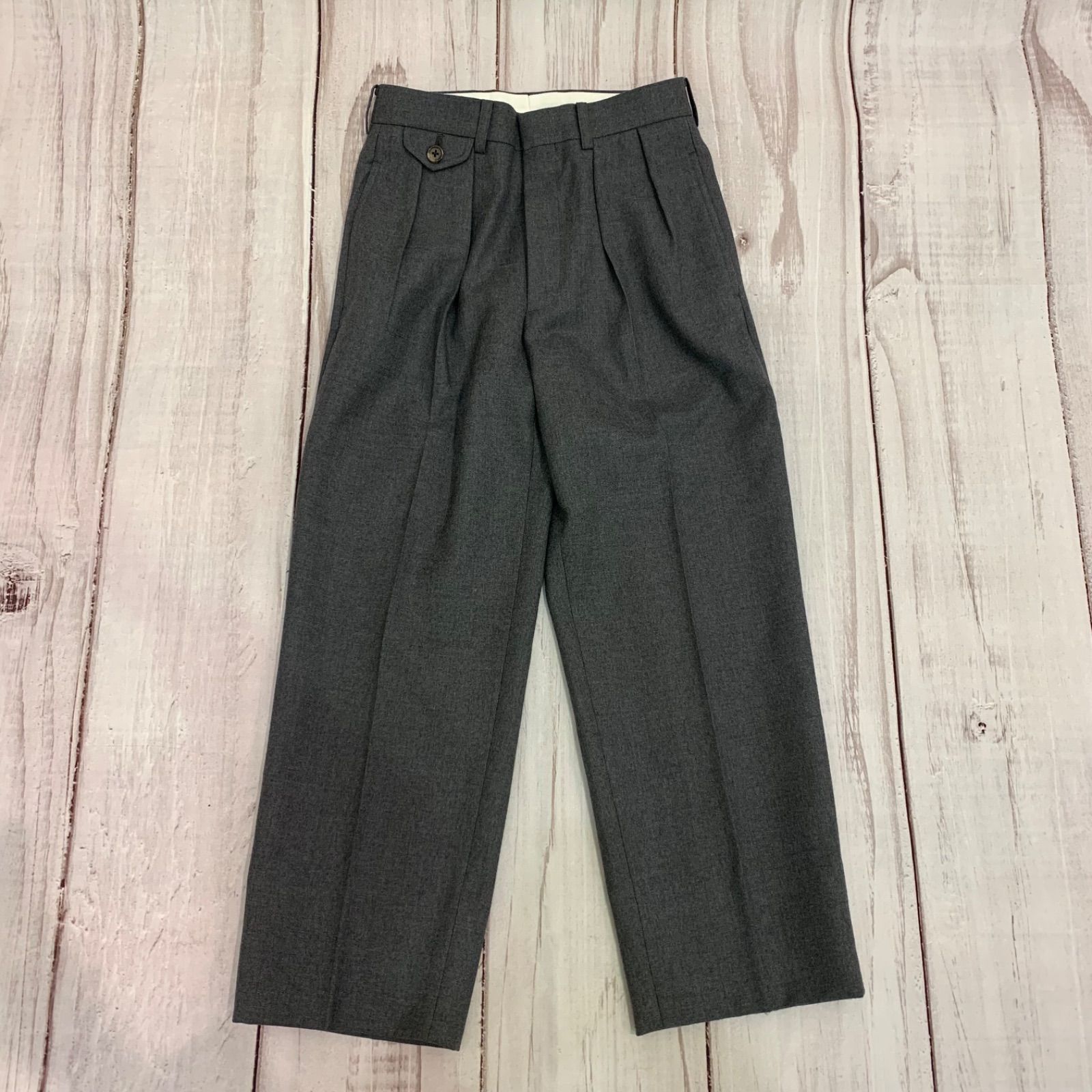 美品 Ralph Lauren ラルフローレン フォーマル パンツ スラックス ボトムス キッズ サイズ 130 グレー ウール100％ 長ズボン 卒園 入学 バックヤード 1757