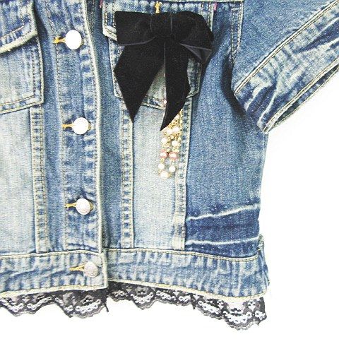 レース付きデニムジャケット ライトブルー DENIM JACKET / LIGHT BLUE デニムジャケット / ライトブルー A32