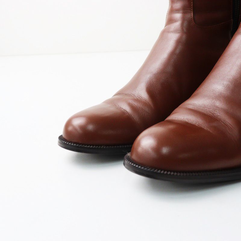 【ほぼ未使用】REGAL レザーブーツ ロングブーツ キャメルブラウン リーガル REGAL tailored レザーサイドジップロングブーツ 24.5