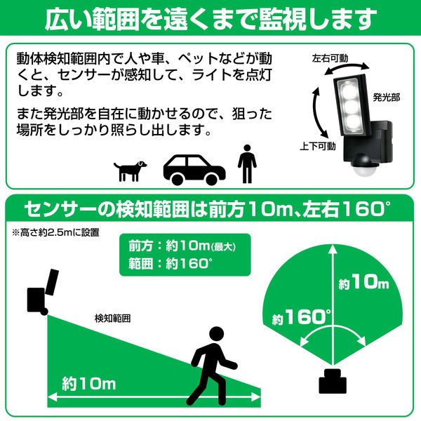 かんたん防犯ライト ソーラー充電式
