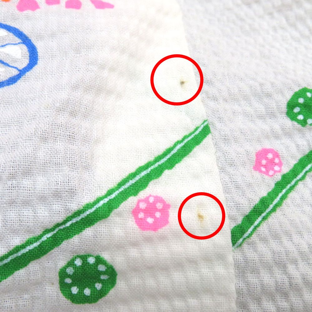 浴衣 子供ゆかた 女の子用 綿 リップル生地 白色 蛍光カラー 花 夏用 夏物 女児