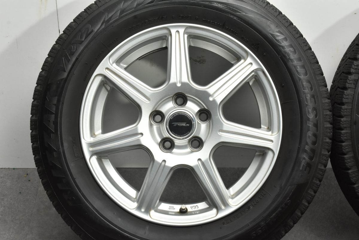 【程度良好品】トップラン 15in 6J +45 PCD100 ブリヂストン ブリザック VRX2 195/65R15 プリウス カローラスポーツ インプレッサ 交換用