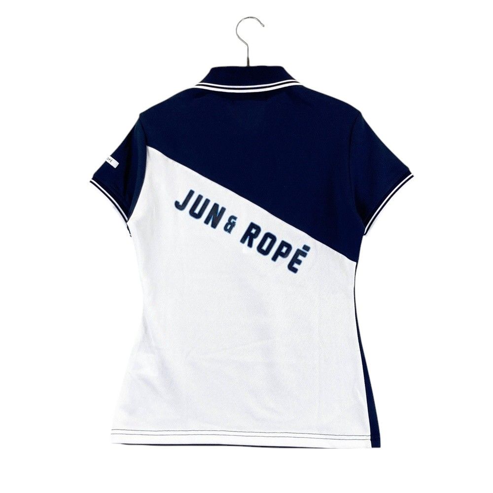 サイズ：S JUN&amp;ROPE ジュン アンド ロペ  ハーフジップ半袖ポロシャツ  ホワイト系 [240101501366] ゴルフウェア レディース ストスト JUN&ROPE ジュン アンド ロペ ハーフジップ半袖ポロシャツ