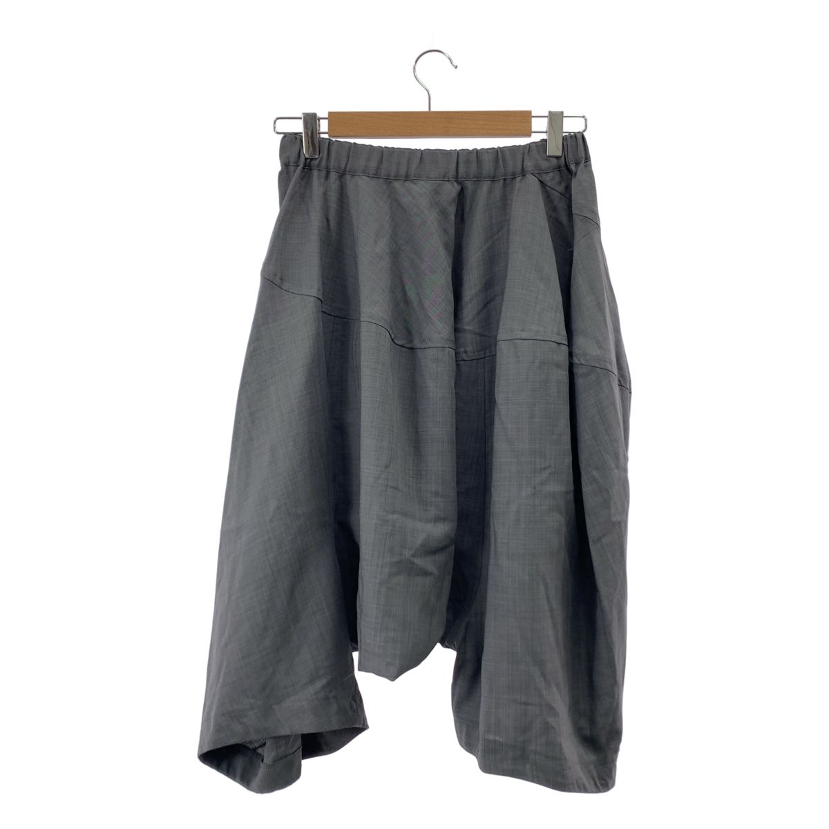 コムデギャルソンコムデギャルソン　グレー サルエルパンツ ゴムウエスト コムデギャルソンCOMME des GARCONS ウールストライプワイド