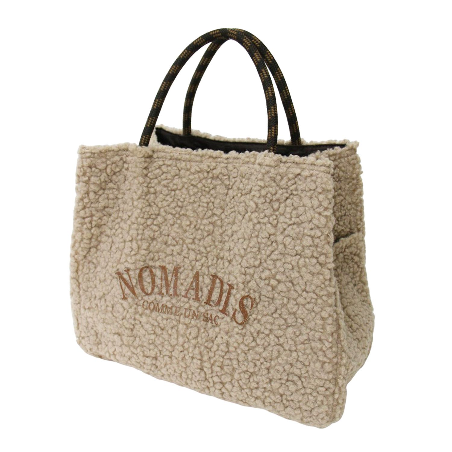 美品】NOMADIS ノマディス バッグ ベージュ ブラウン / 24秋冬 ボア
