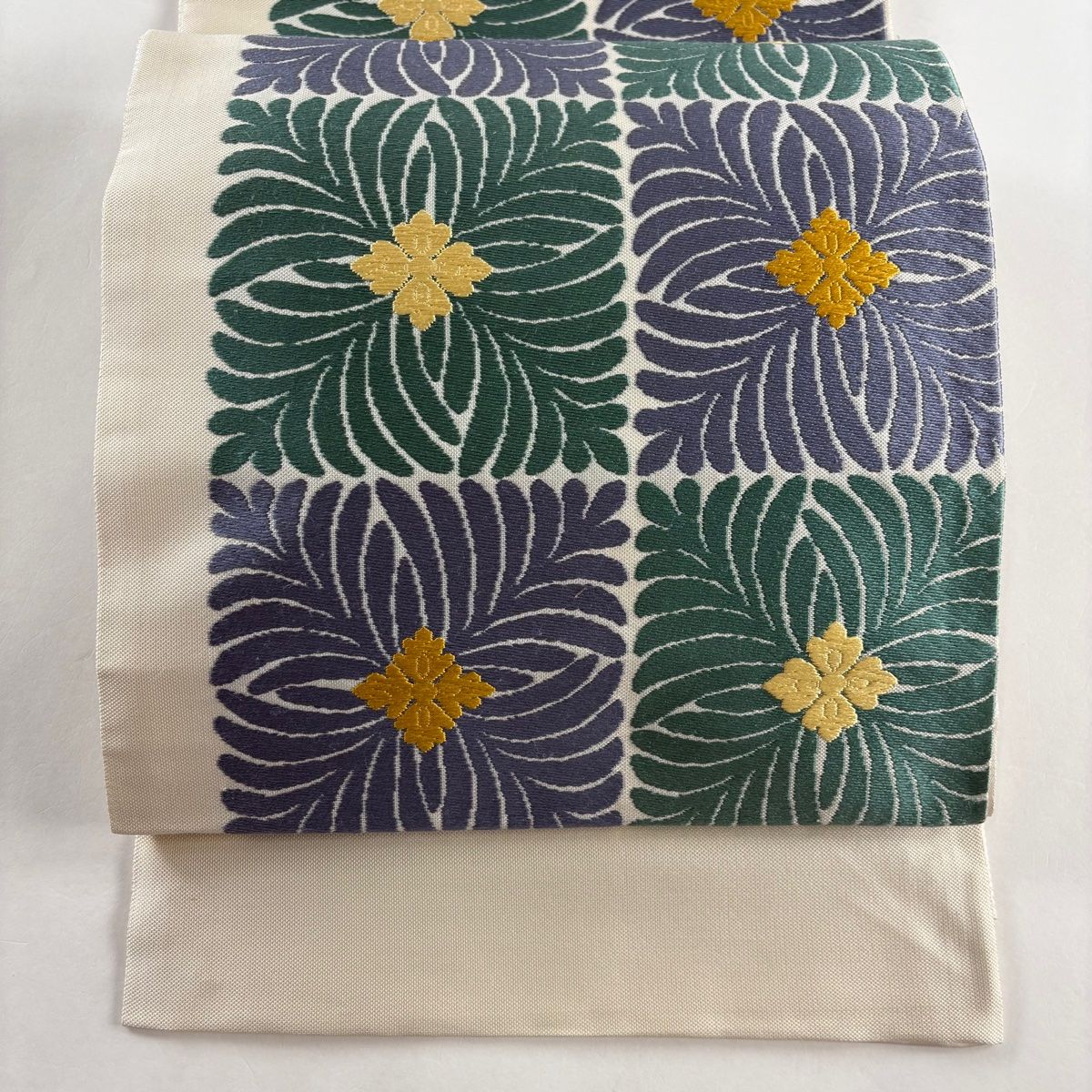専門店では 花 名品 美品 袋帯 灰白 メルカリ - 【中古】 正絹 六通 着物・浴衣