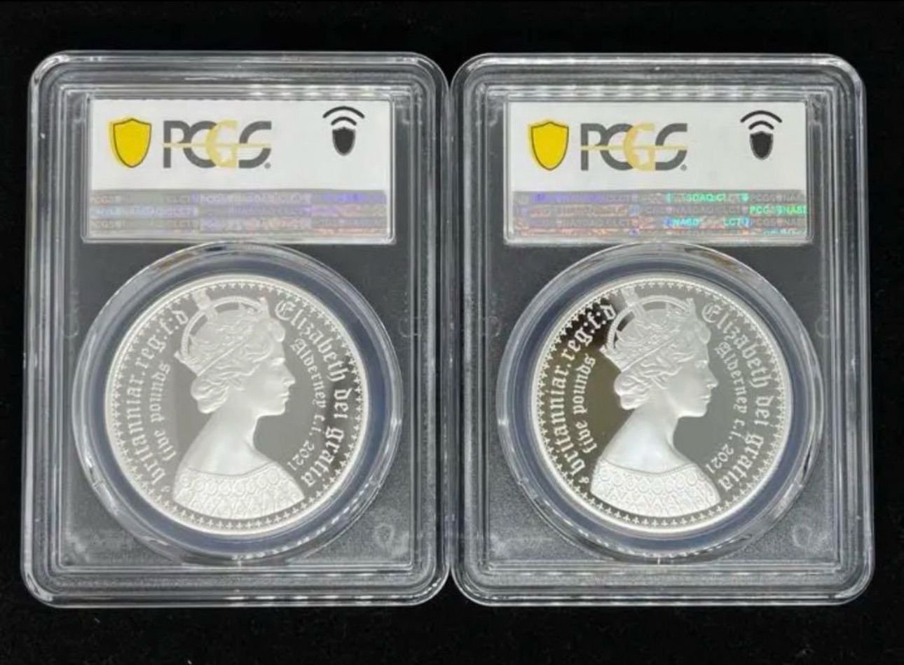 最高鑑定】2021 オルダニー ゴシッククラウン 銀貨 ゴシック