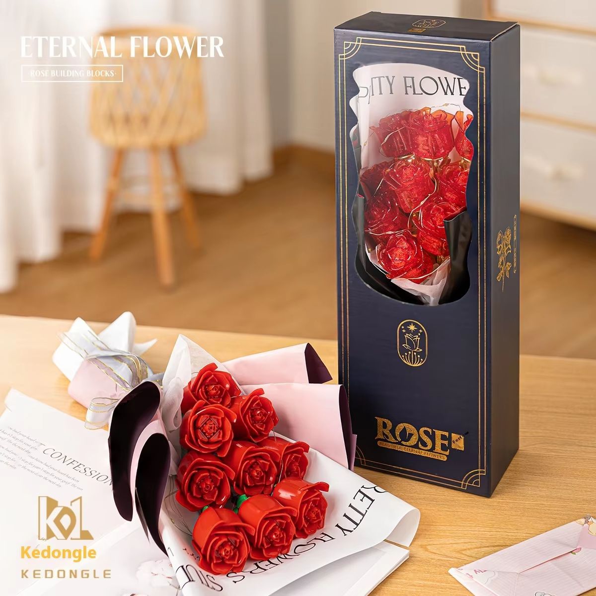1本 赤 rose バラ 薔薇 ばら レッド キット ブロック 互換 互換品