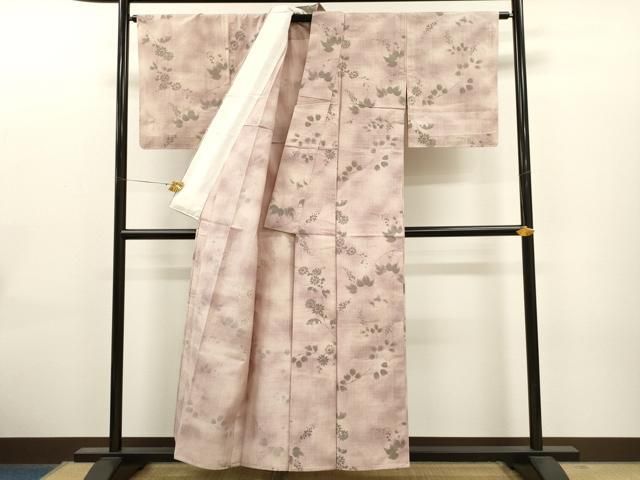 平和屋着物▽上質な小紋 単衣 地紙重ね吉祥文 正絹 逸品