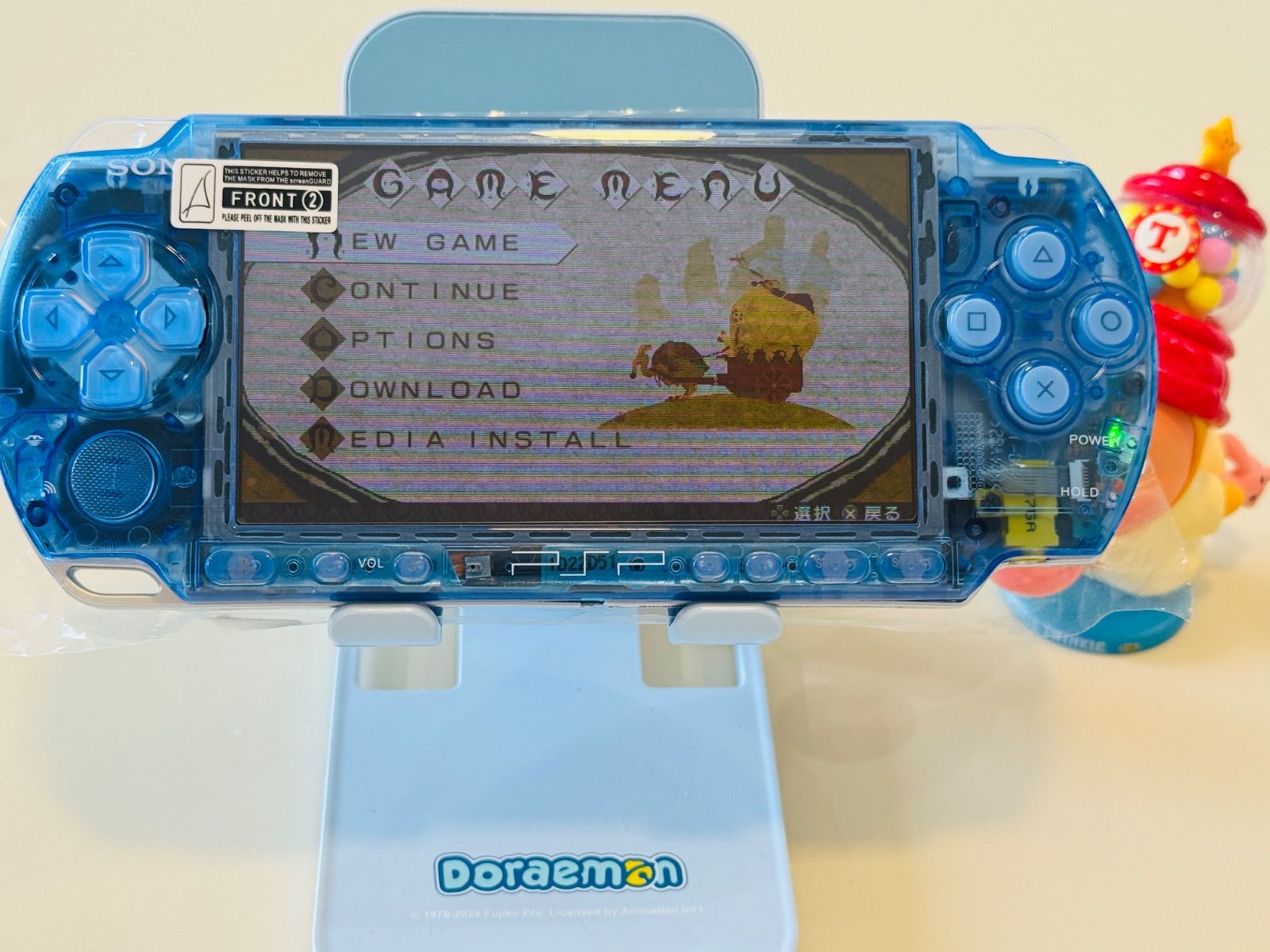 SONY PSP-3000 スケルトンブルー 4GBメモリ付 バッテリー 充電器なし