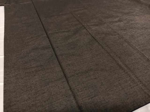 平和屋着物○男性 紬 アンサンブル 色無地 黒鳶色 正絹 逸品