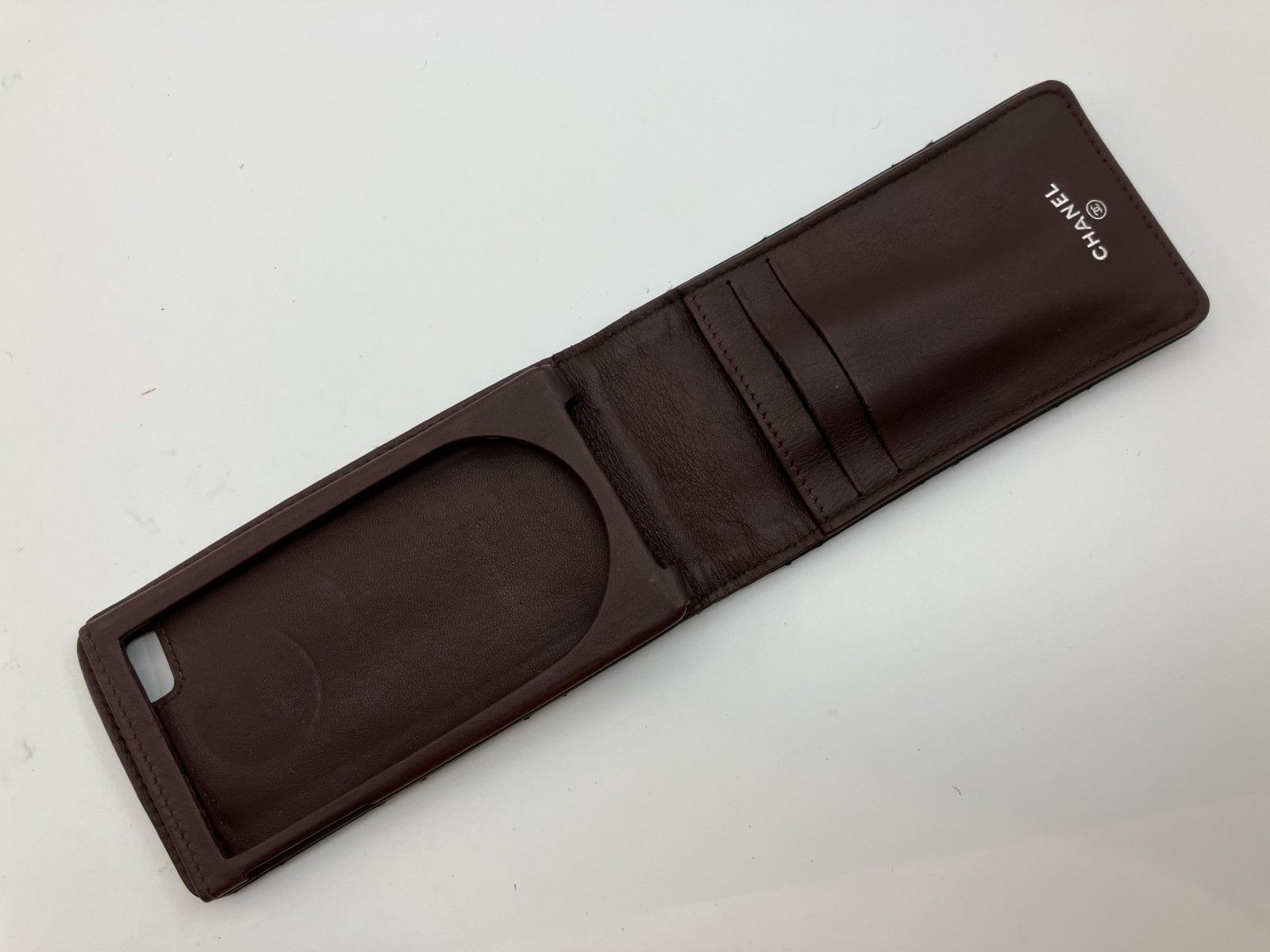 シャネル スマホケース 黒 12.8×6.8×1.5cm キャビアスキン シリアル 