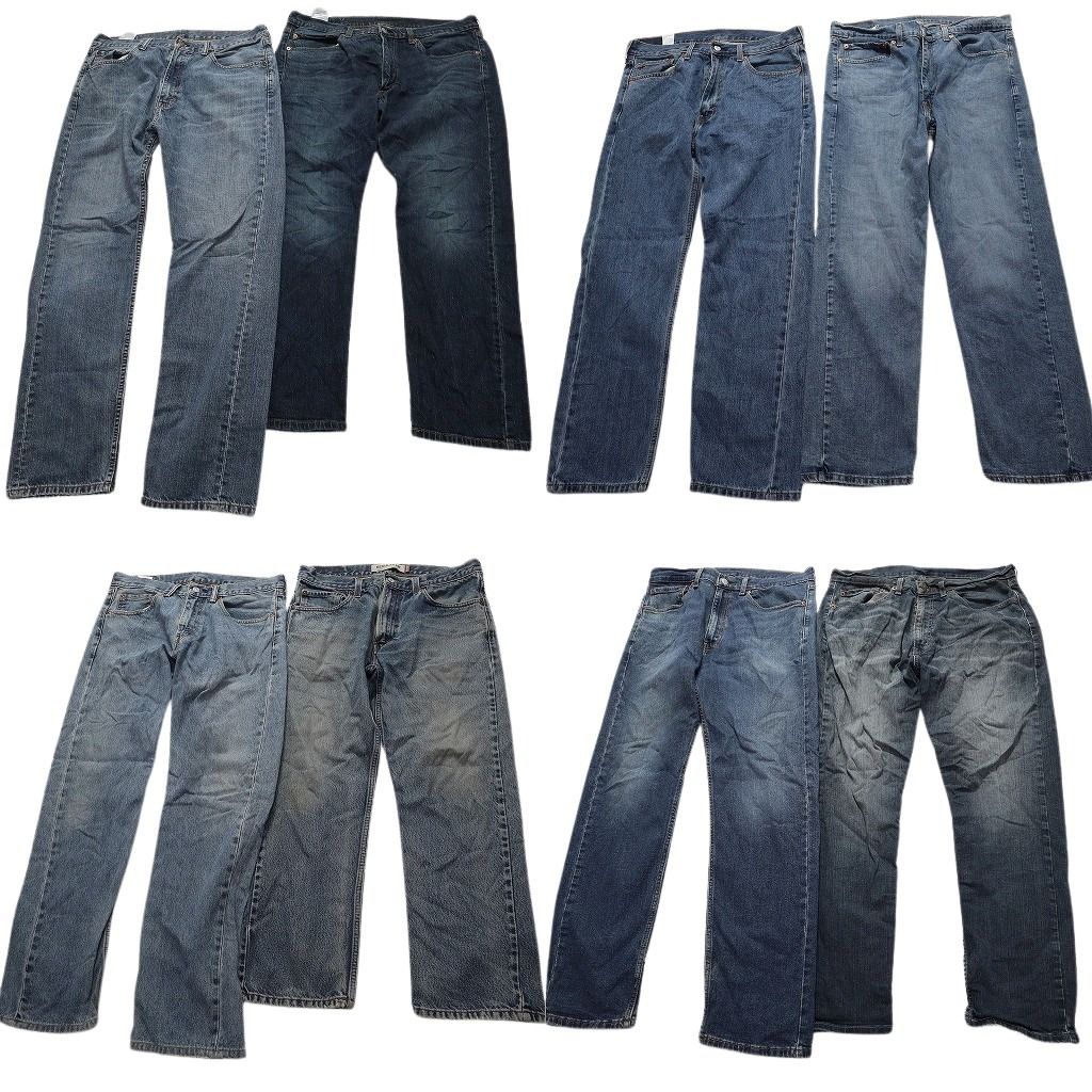 古着卸 リーバイス 505 デニム パンツ 8枚セット メンズ 34 |36 インディゴブルー ライトブルー アメカジ 古着 NA6489