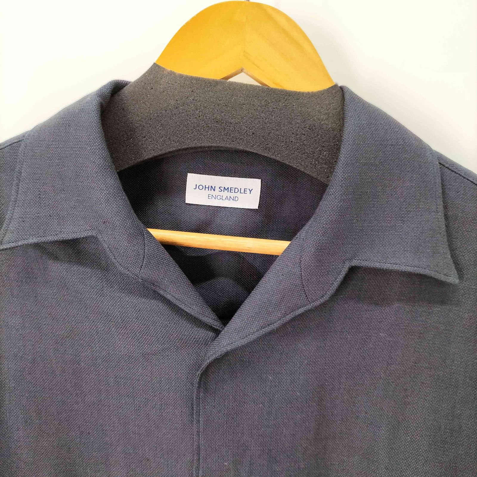 ジョンスメドレー JOHN SMEDLEY シルクリネン オープンカラー S/S 