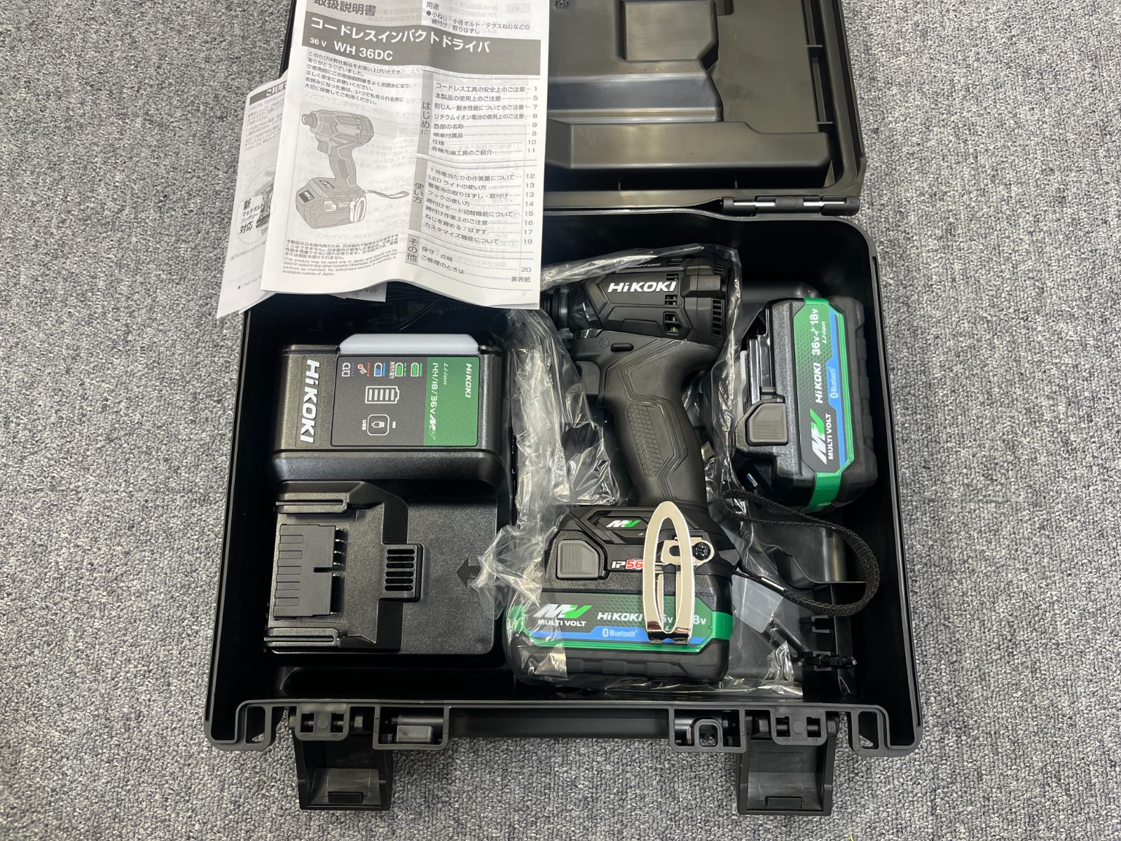 | HiKOKI ハイコーキ 36Vインパクトドライバ WH36DC 2XPBSZ ストロングブラック バッテリー2個|充電器|ケース付 D4|D131