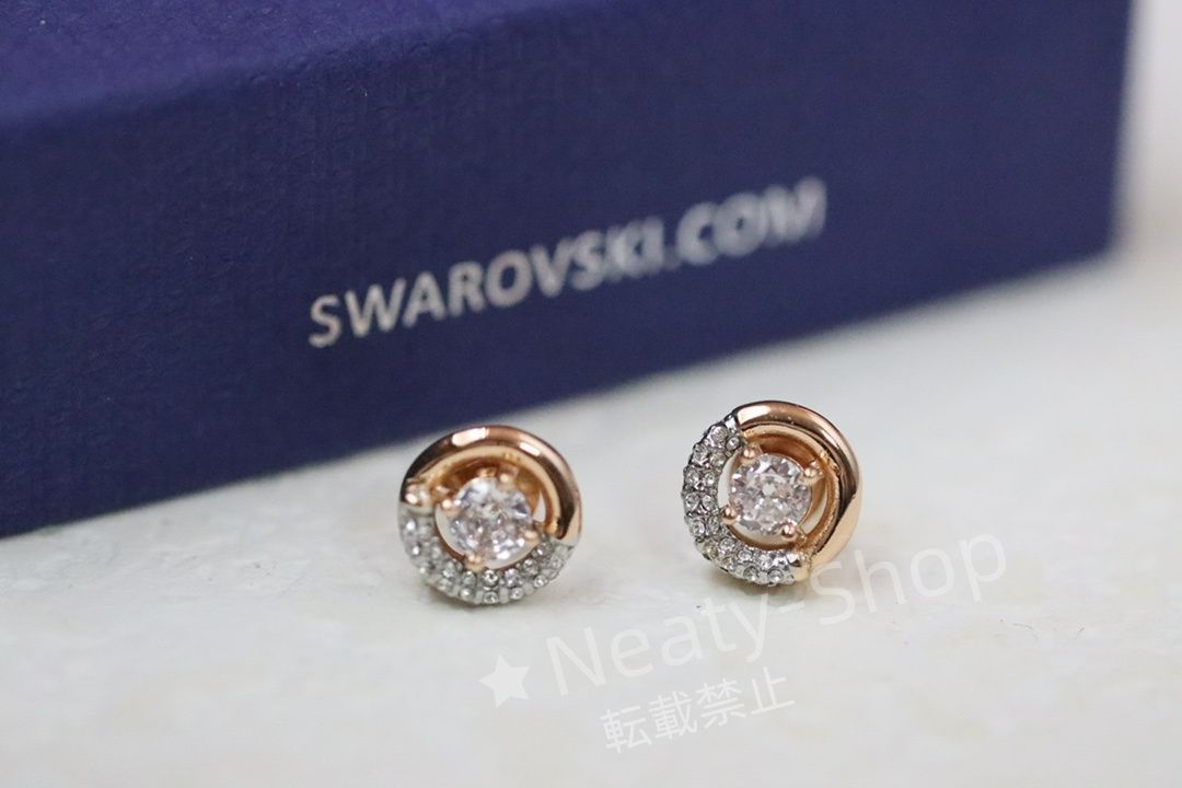 💗新品💗Swarovski  ファッショローズゴールドのリングが踊るハートの動きが美しいイヤリング