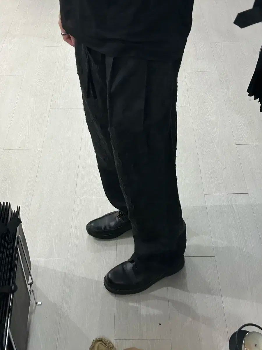 youth structured wide pants black flower