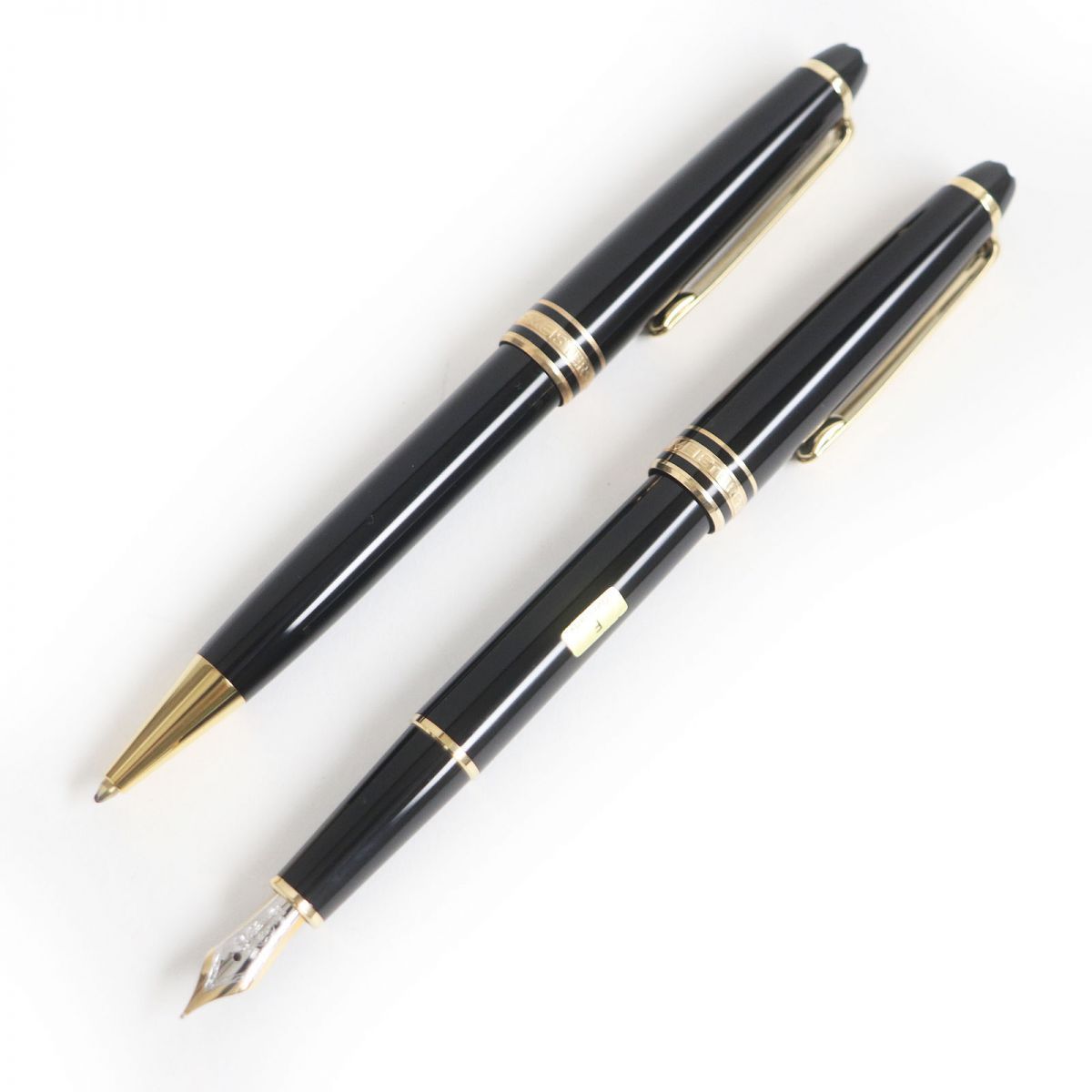 極美品□MONTBLANC/モンブラン マイスターシュテュック クラシック ペン先14K Fニブ 万年筆/ボールペン 二本セット 黒×金 ドイツ製  筆記OK - メルカリ