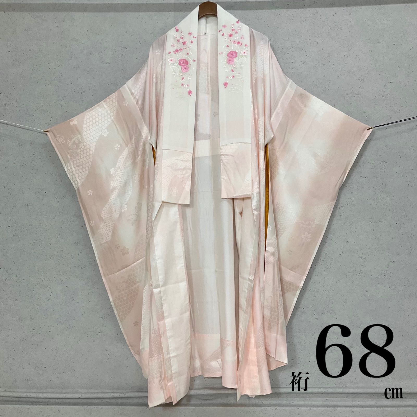 kimono+one ◇美品◇振袖長襦袢◇単衣◇居敷当て付き◇袖無双◇仕付け