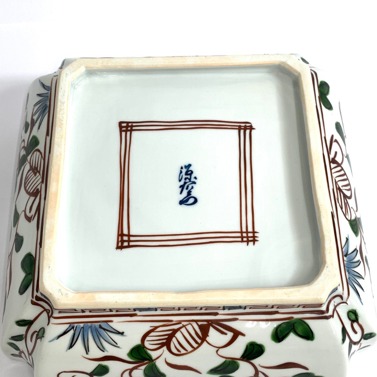 源右衛門 ゲンエモン 赤呉須花鳥 角鉢 240001140767 赤呉須花鳥 鉢