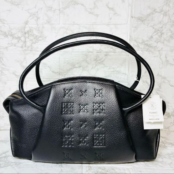 ★ 新品　新作　ラシット　モノグラム　型押し　プレス　レザー　トートバッグ ラシット russet モノグラム 型押し プレス レザー トートバッグ