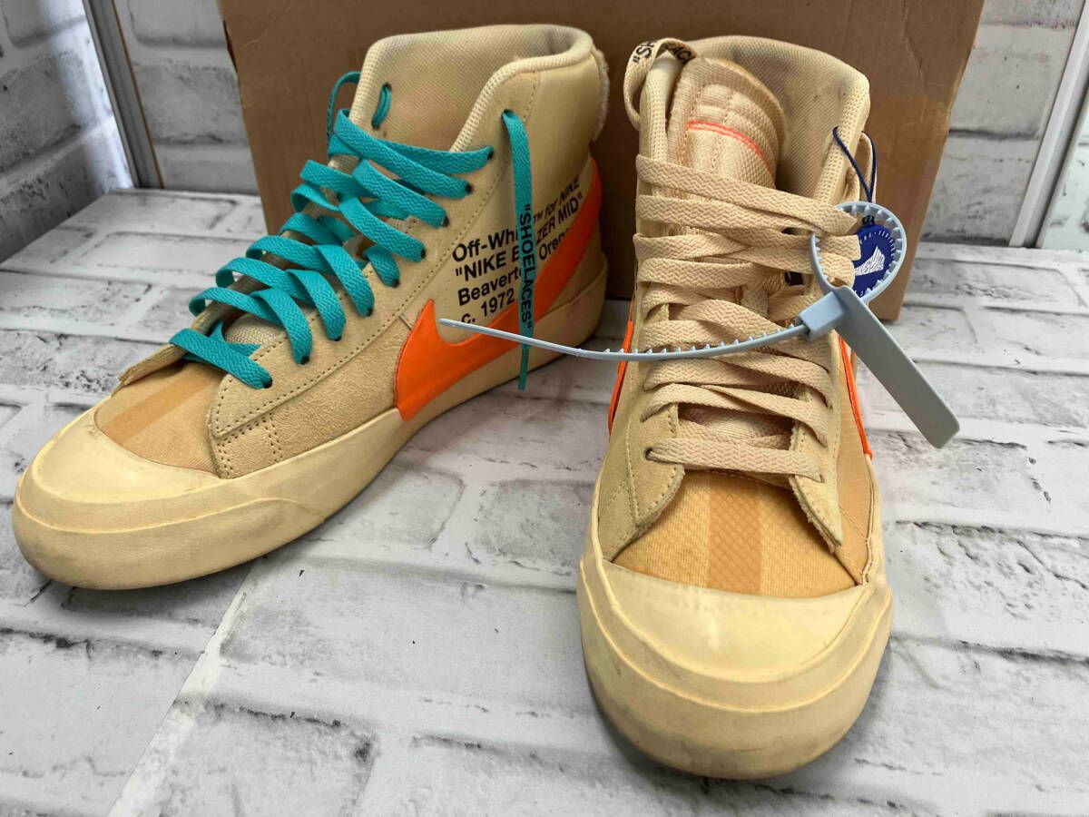 【鑑定済み】NIKE × OFF-WHITE／ナイキ × オフホワイト／THE 10 BLAZER MID／ブレーザーミッド／AA3832-700／27.5cm／箱つき