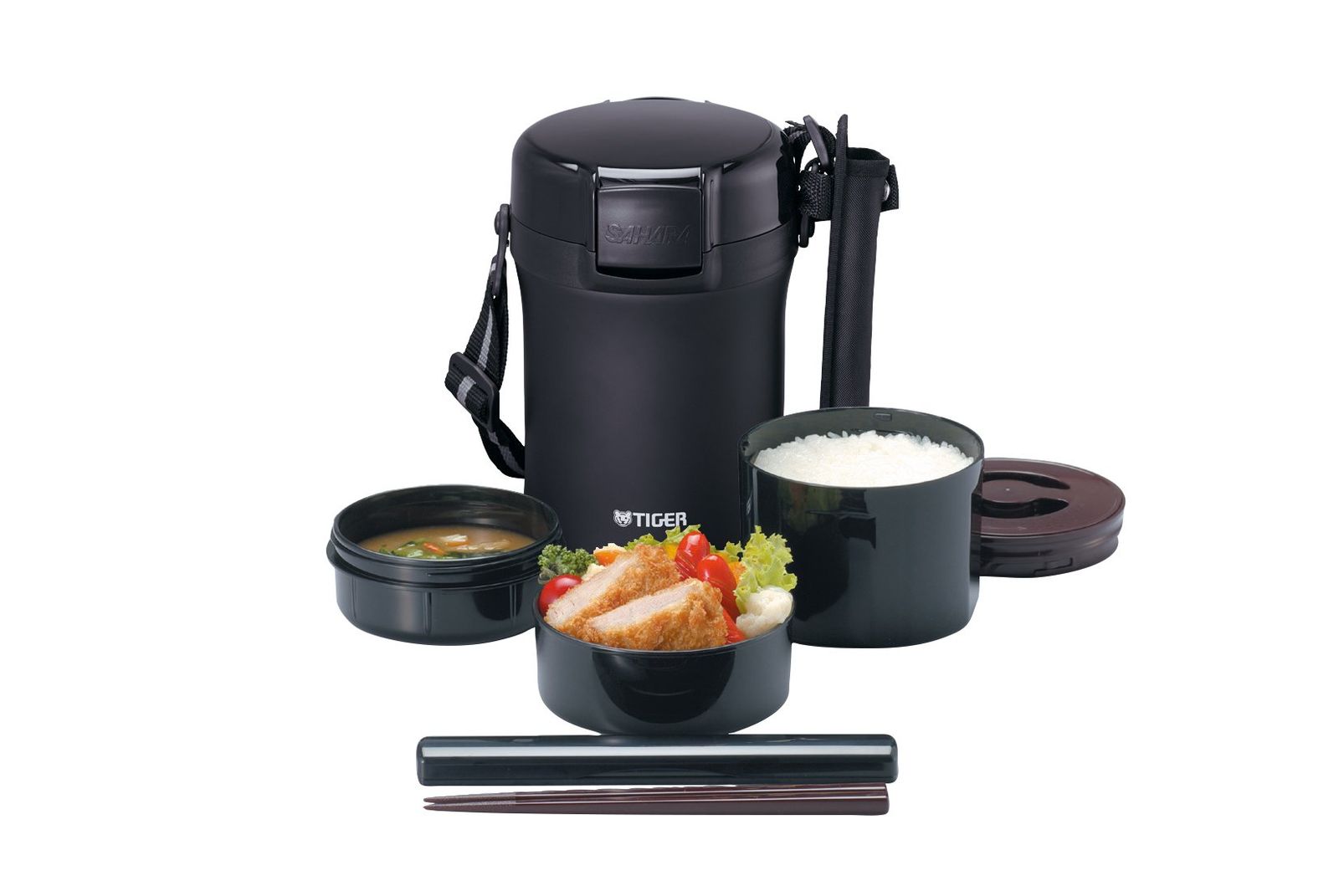 タイガー 魔法瓶 保温 弁当箱 ステンレス ランチ ジャー 茶碗 約 3 杯分 ブラック LWU-A172-KM Tiger 茶碗 約3杯分