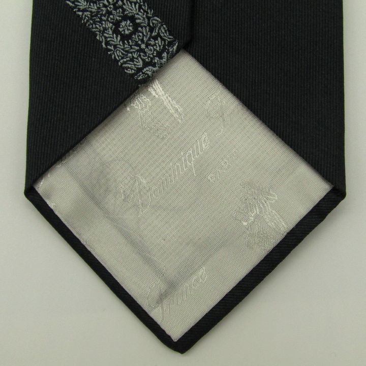 【値下げ】Dominique France 黒 シルク ネクタイ DOMINIQUE FRANCE “coeur de soie” special silk tie | NOIR ONLINE