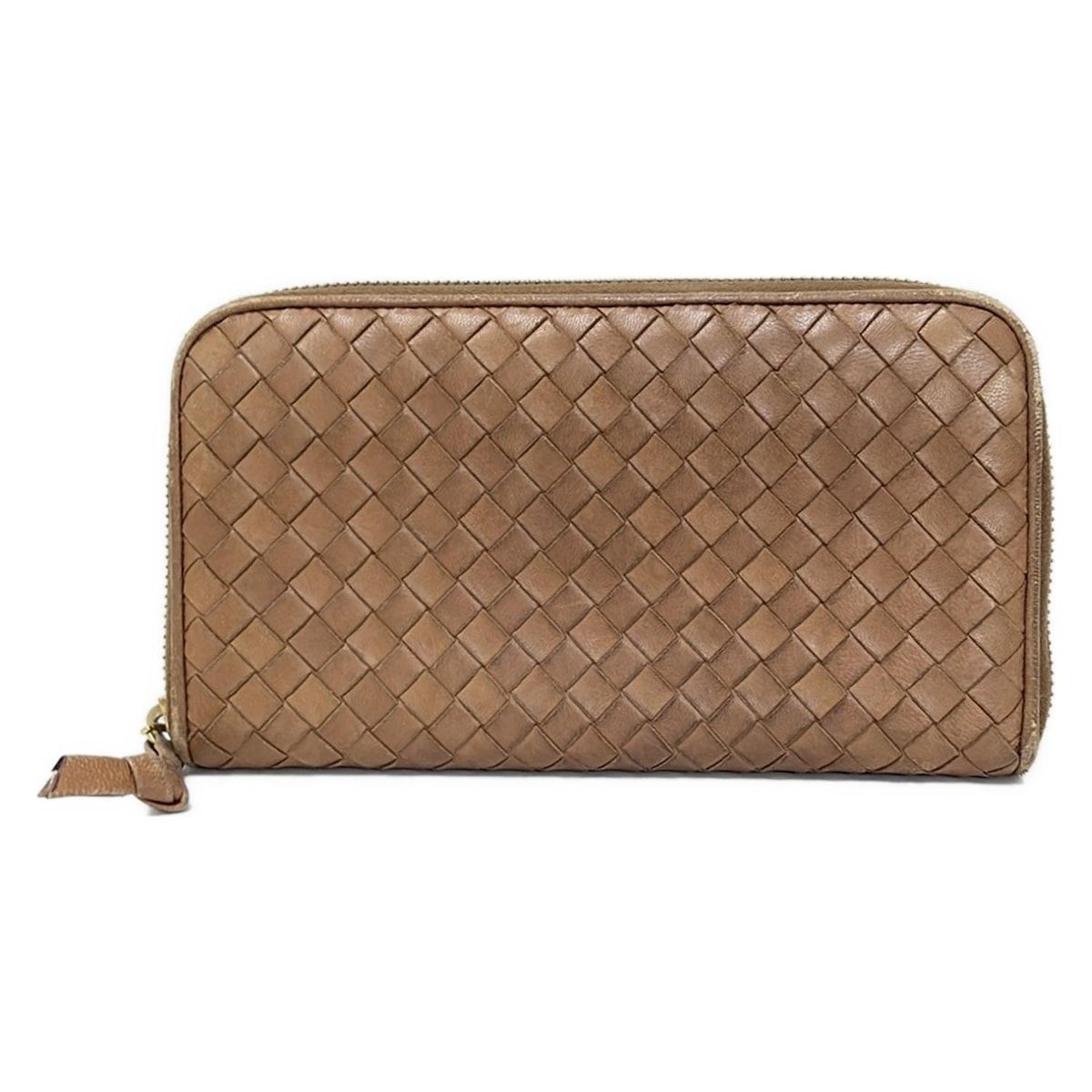 BOTTEGA VENETA ボッテガヴェネタ 長財布 ジップアラウンドウォレット イントレチャート 114076 ブラウン ラウンドファスナー レザー