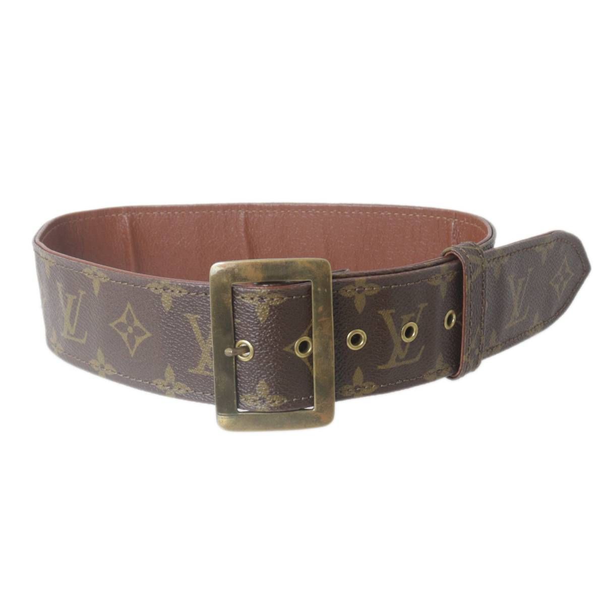 LOUIS VUITTON ルイヴィトン レディースベルト ヴィンテージ 幅広 モノグラム 822 6穴式 NT Bランク