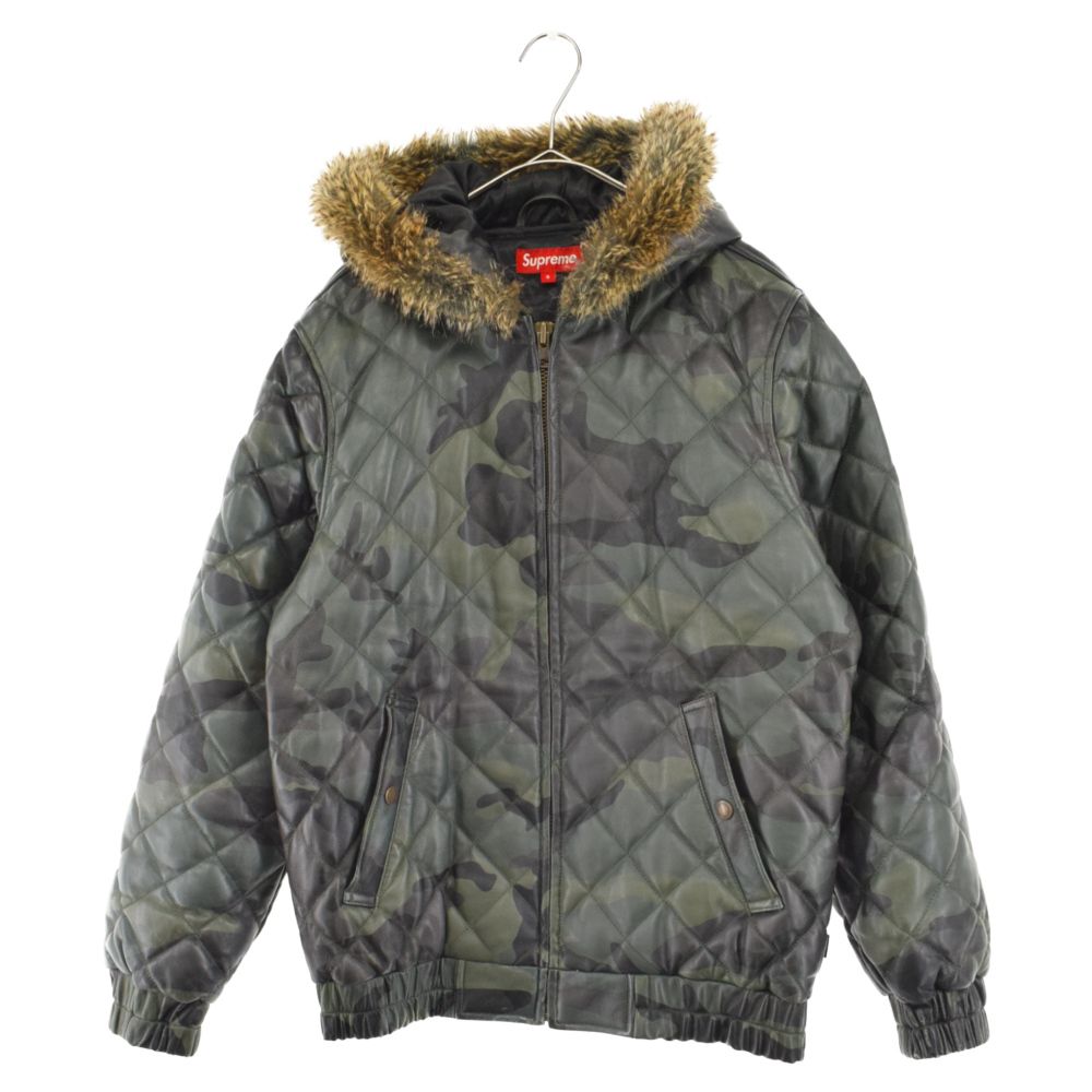 SUPREME (シュプリーム) 13AW Quilted Leather Hooded Jacket 迷彩柄