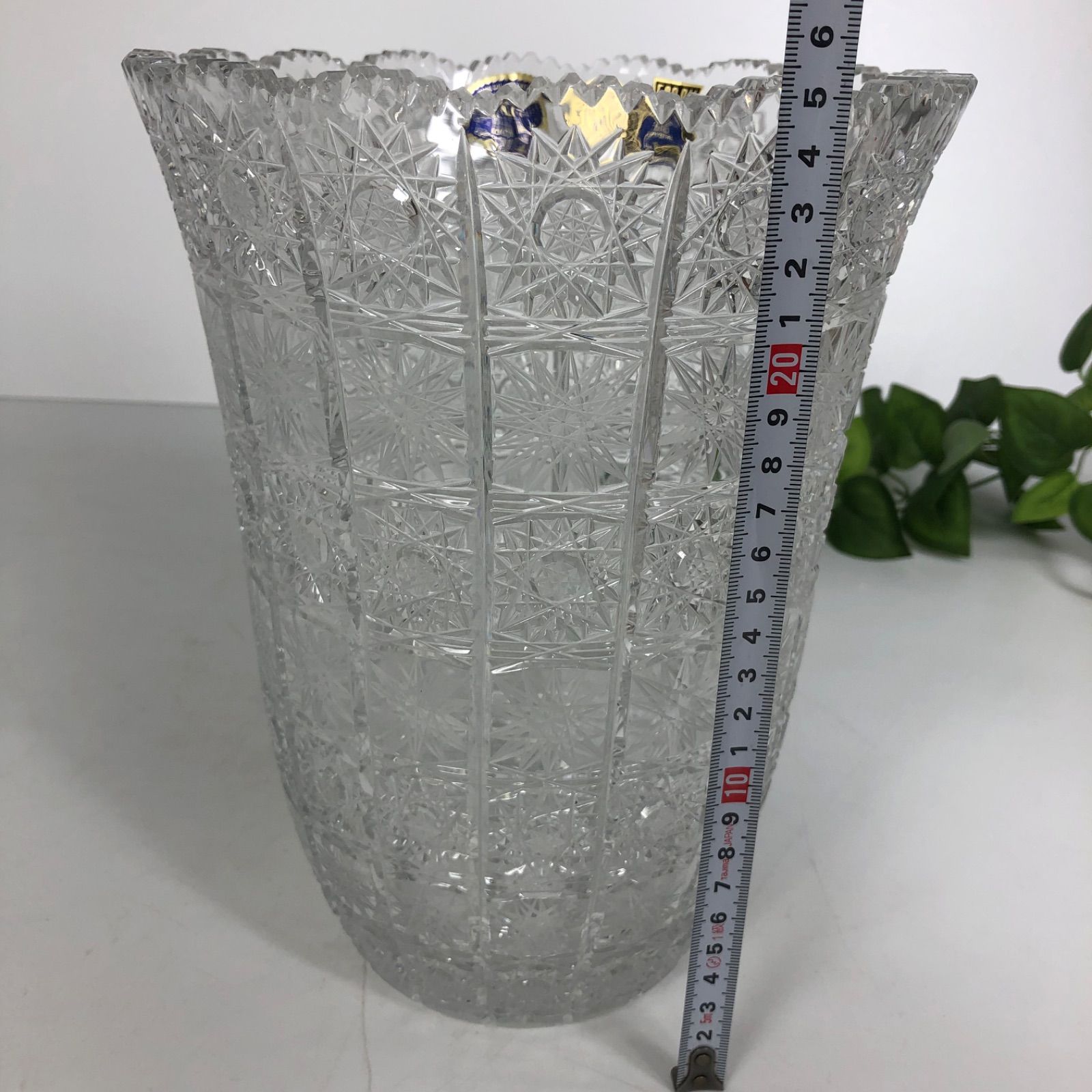 BOHEMIAN GLASS ボヘミアグラス フラワーベース 花瓶 クリスタル